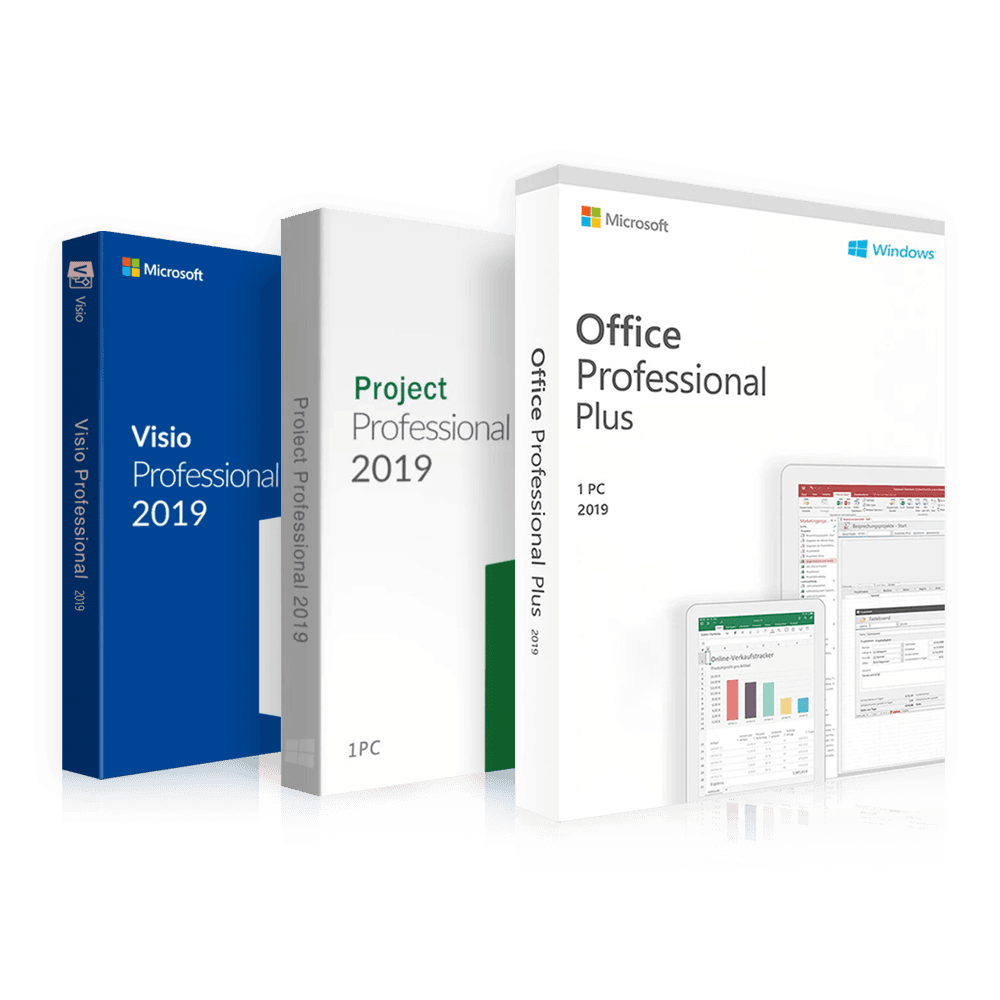 Microsoft Office 2019 Professional Plus + Project 2019 Professional + Visio 2019 Professional | Black Friday | 3 programma's voor de prijs van 1 | Volledige versie | Direct downloaden