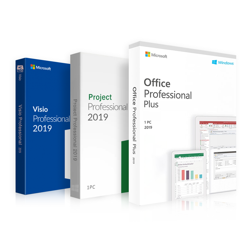 Office 2019 Professional + Project 2019 Professional + Visio 2019 Professional | Pakket